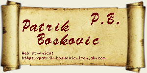 Patrik Bošković vizit kartica